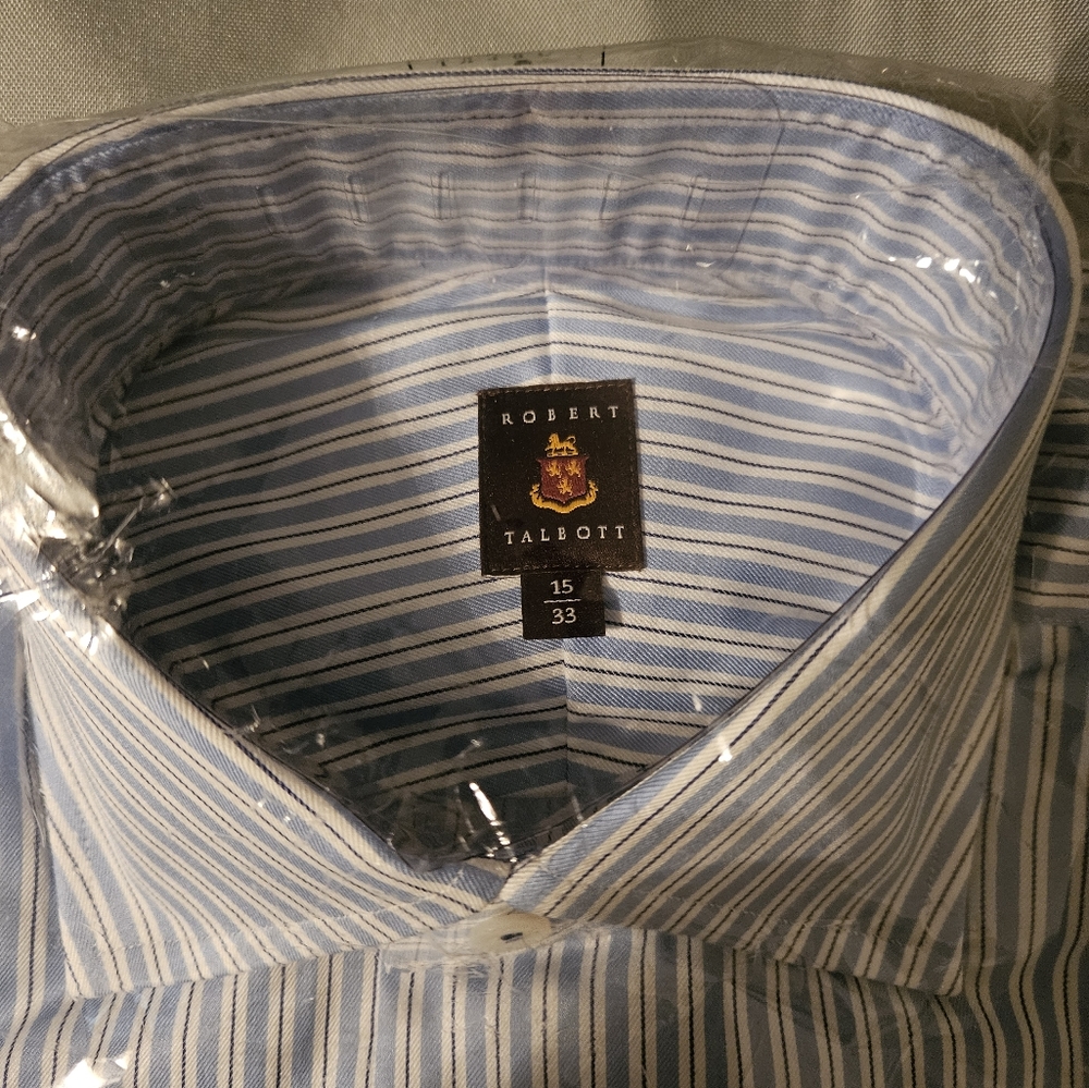 Robert Talbott Dress shirt blue and white 15